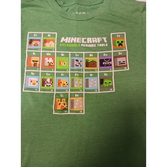 Mojang Studios Minecraft Overworld Periodic Table Short Sleeve T Shirt Size SM - Picture 2 of 4